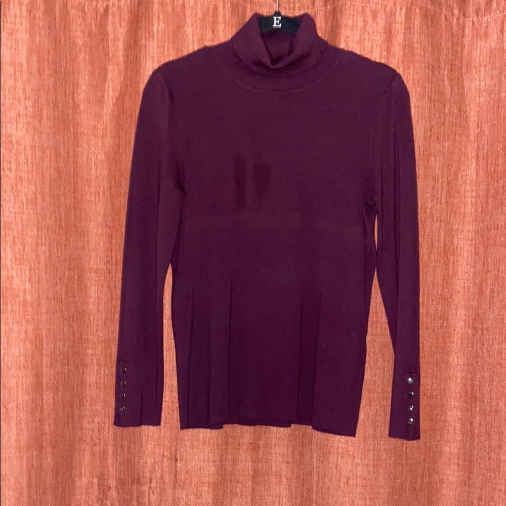 Chico's Elegant Maroon Turtleneck Sweater